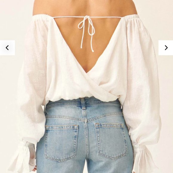 Wishful Dreaming Plaid Open-Back Peasant Top - Picture 4 of 6